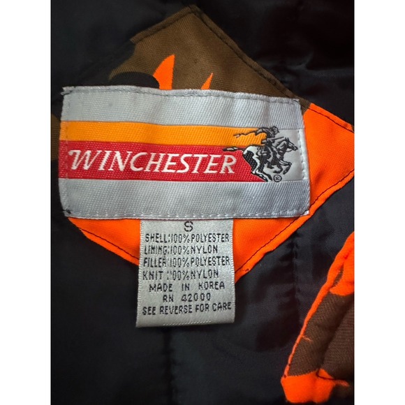 VTG Winchester Insulated Coveralls Hunting Men's Small Blaze Orange Camo - Picture 16 of 16